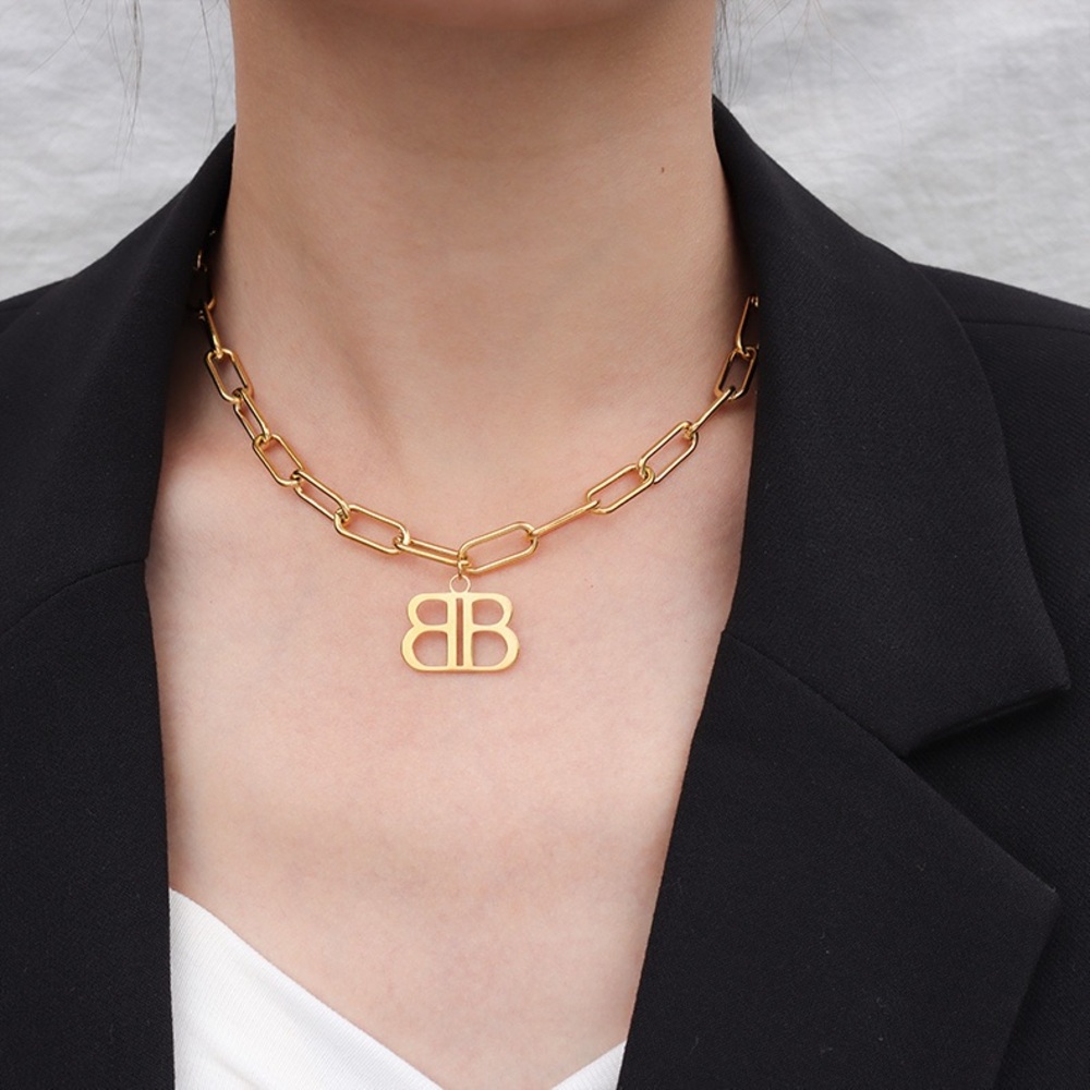 18K Gold Plated Paperclip Chain Necklace*Link Chunky Chain Waterproof*LW